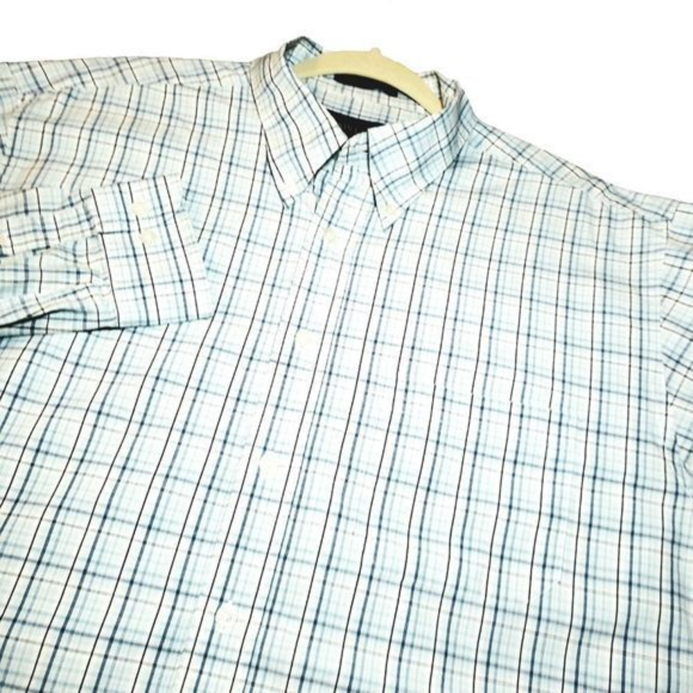 Pendleton Men's Blue and White Dress Shirt Button-down Size Large